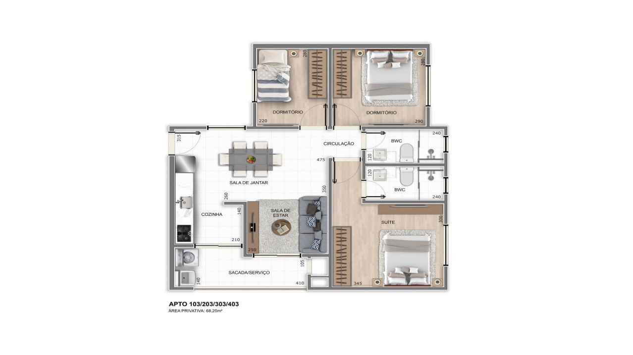 Residencial Gisele Planta 68m2 Thumbnail